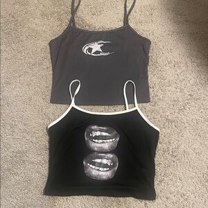 SHEIN Gray and Black Camisole Set